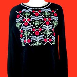 NWT  Girl Soul - Flowy, long sleeve Peplum waist w/Embroidered  bust, Tunic top